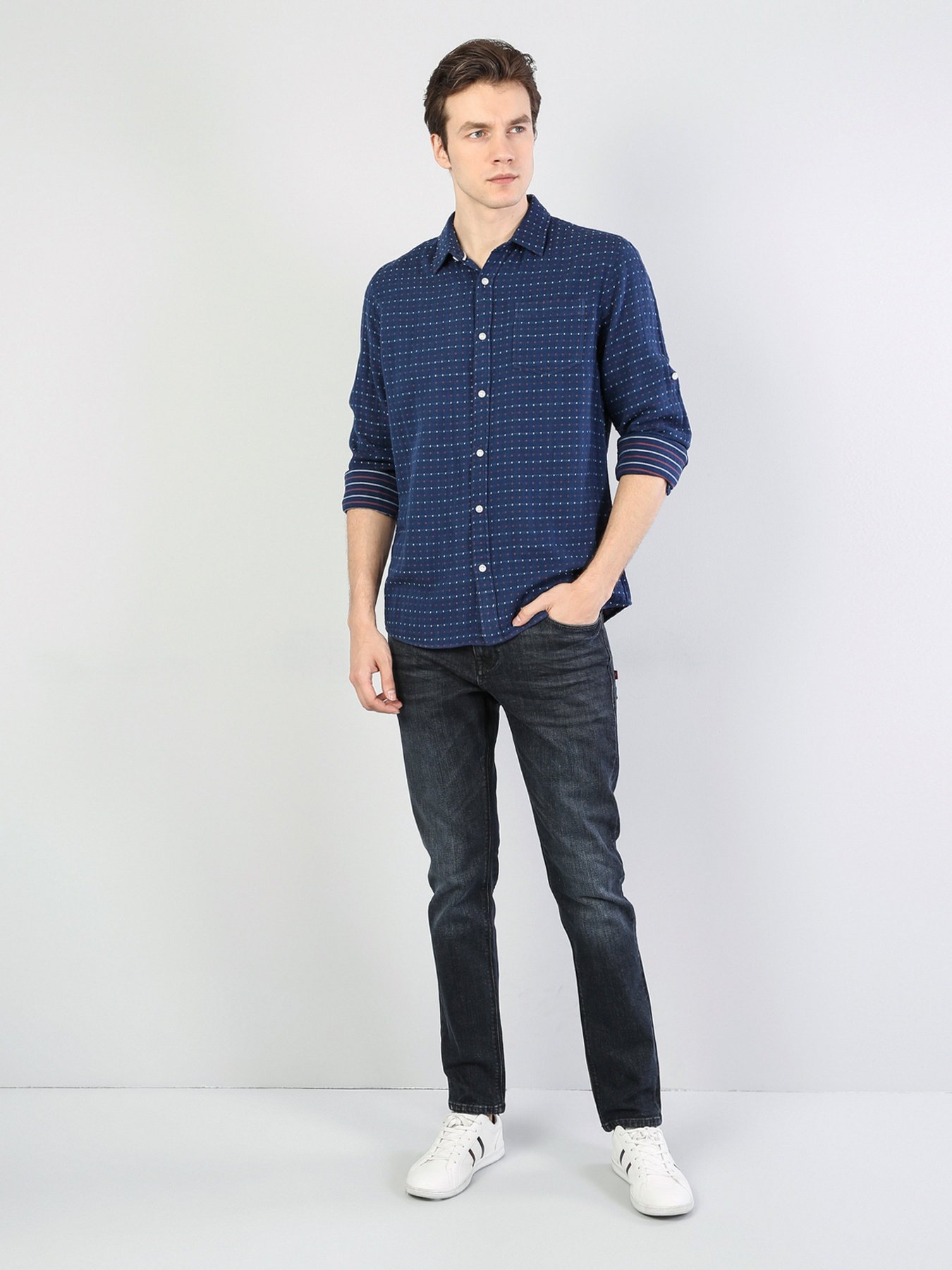 Рубашка повседневная Colin’s модель CL1035162NAV Рубашка повседневная Colin’s модель CL1035162NAV Фото
