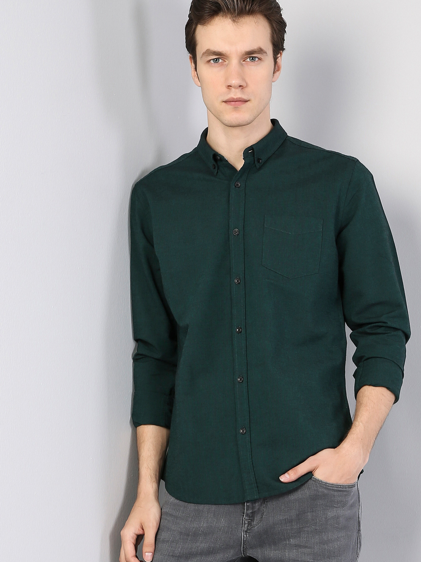 Рубашка повседневная Colin’s модель CL1035946GRE Фото