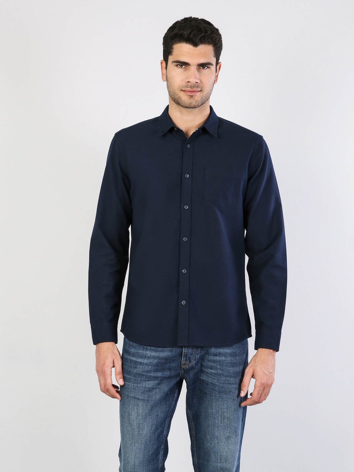 Рубашка повседневная Colin’s модель CL1035946NAV Рубашка повседневная Colin’s модель CL1035946NAV Фото