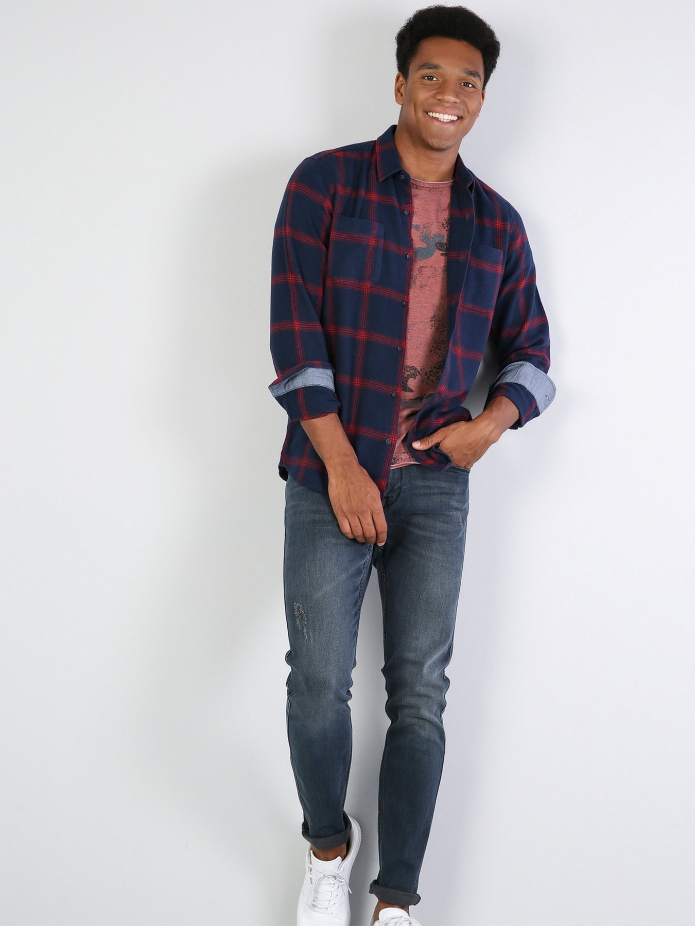 Рубашка повседневная Colin’s модель CL1036151NAV Рубашка повседневная Colin’s модель CL1036151NAV Фото