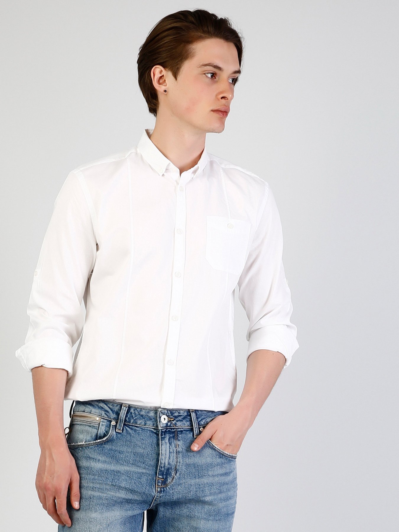 Рубашка повседневная Colin’s модель CL1036529WHT Рубашка повседневная Colin’s модель CL1036529WHT Фото