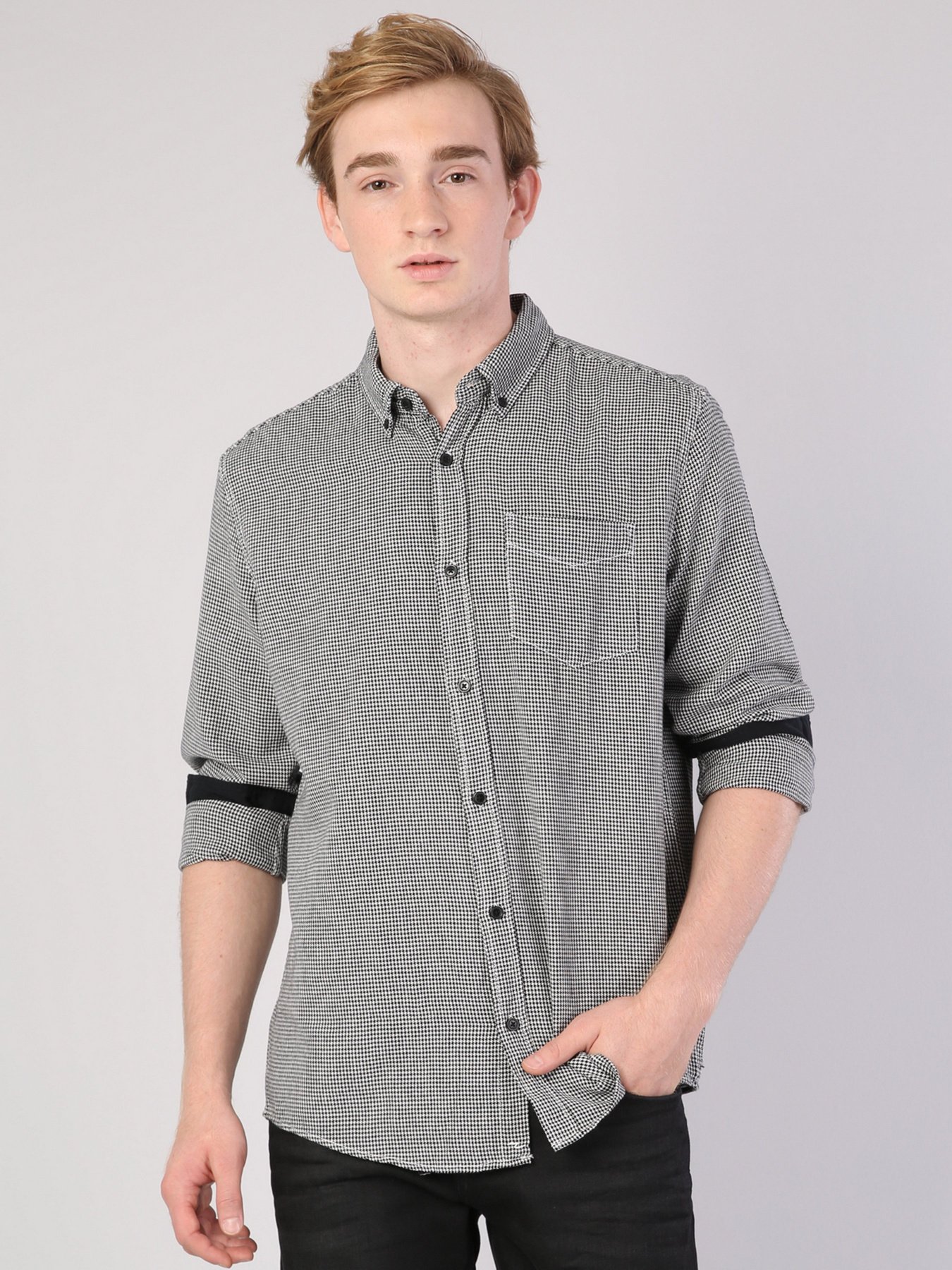 Рубашка повседневная Colin’s модель CL1036660BLK Рубашка повседневная Colin’s модель CL1036660BLK Фото