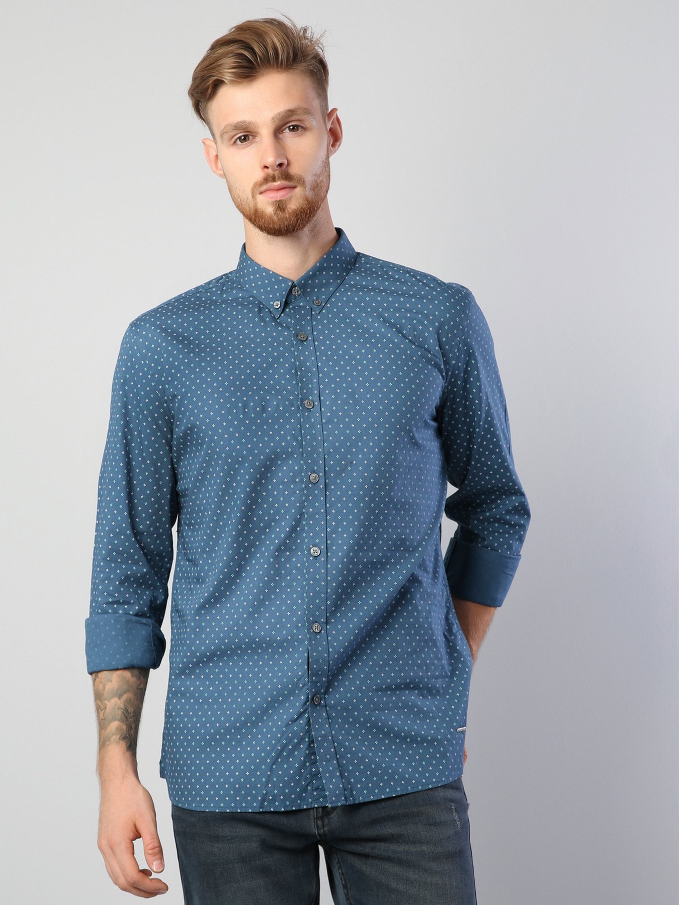 Рубашка повседневная Colin’s модель CL1036810PGR Рубашка повседневная Colin’s модель CL1036810PGR Фото