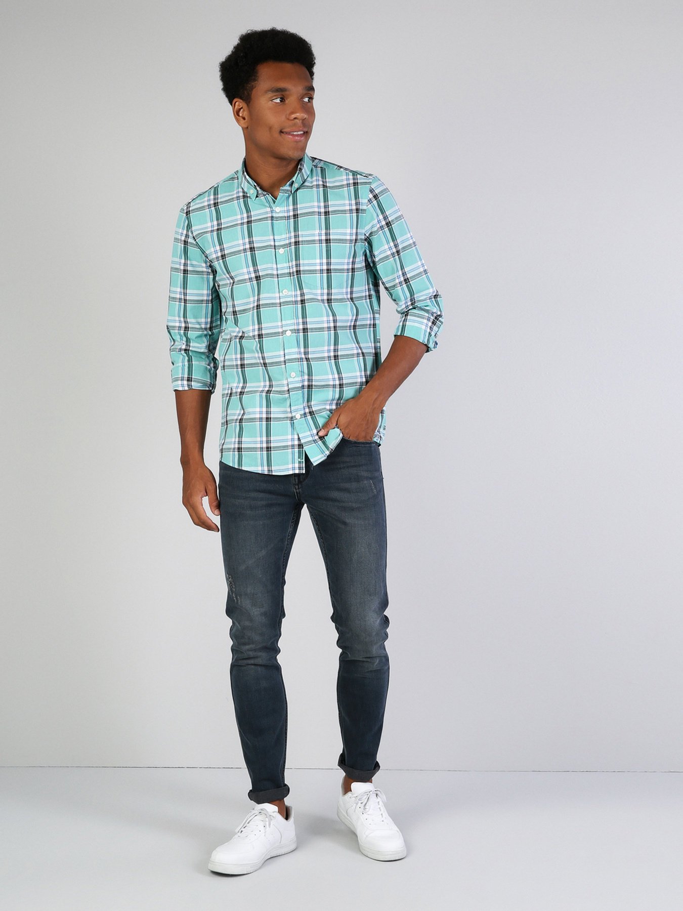 Рубашка повседневная Colin’s модель CL1040960MGR Рубашка повседневная Colin’s модель CL1040960MGR Фото