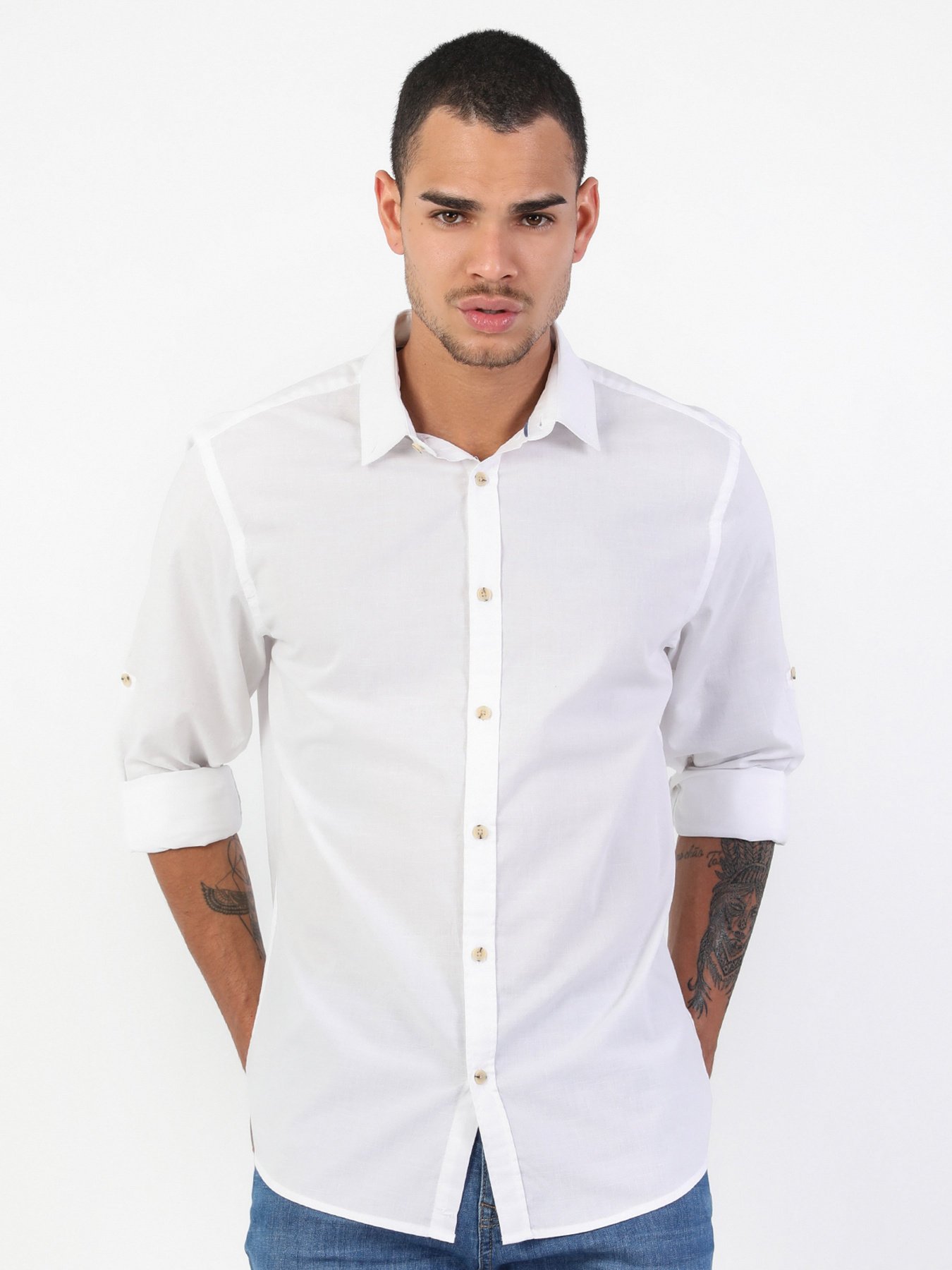 Рубашка повседневная Colin’s модель CL1042513WHT Фото