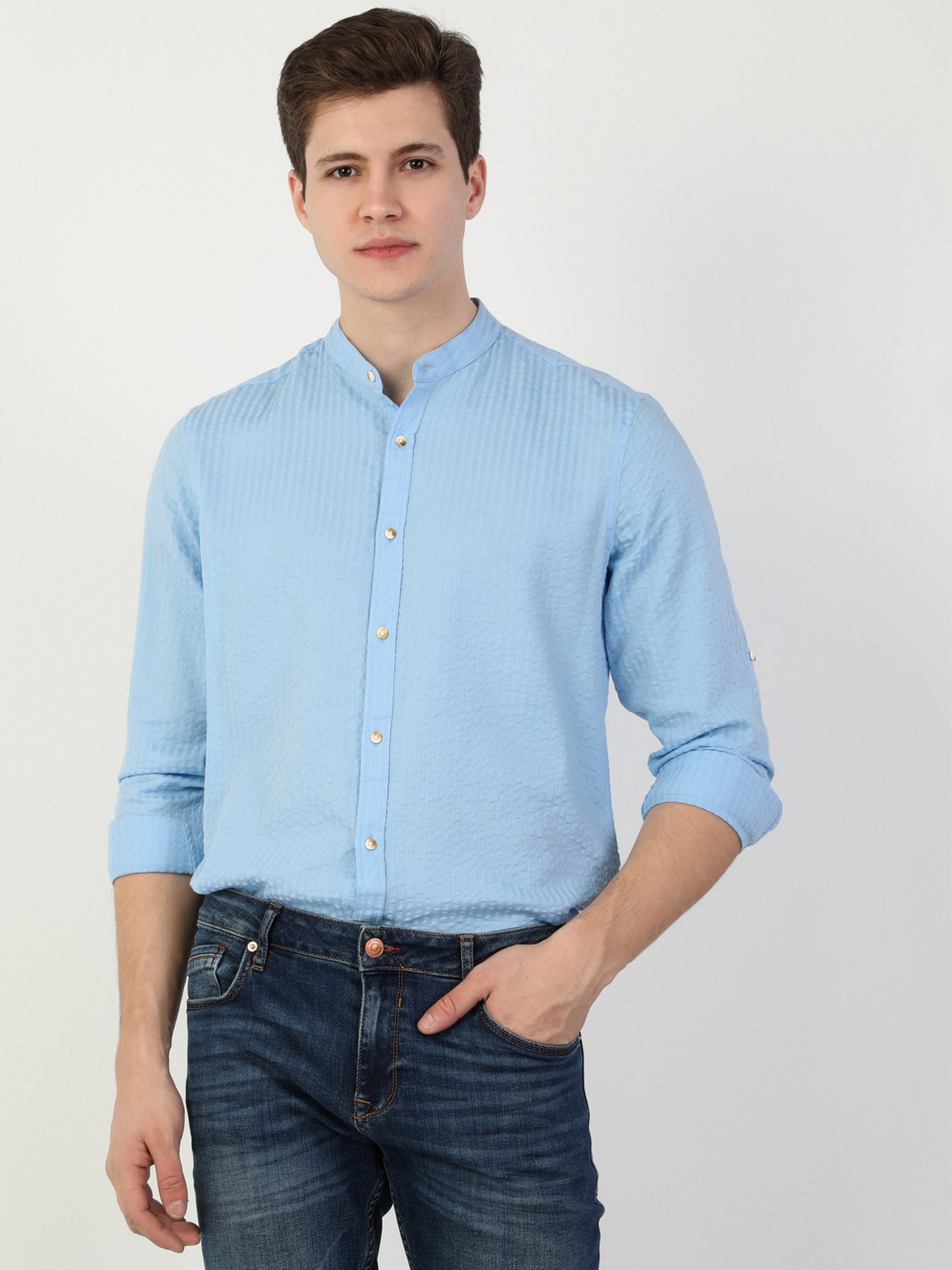 Рубашка повседневная Colin’s модель CL1043015BLE Рубашка повседневная Colin’s модель CL1043015BLE Фото