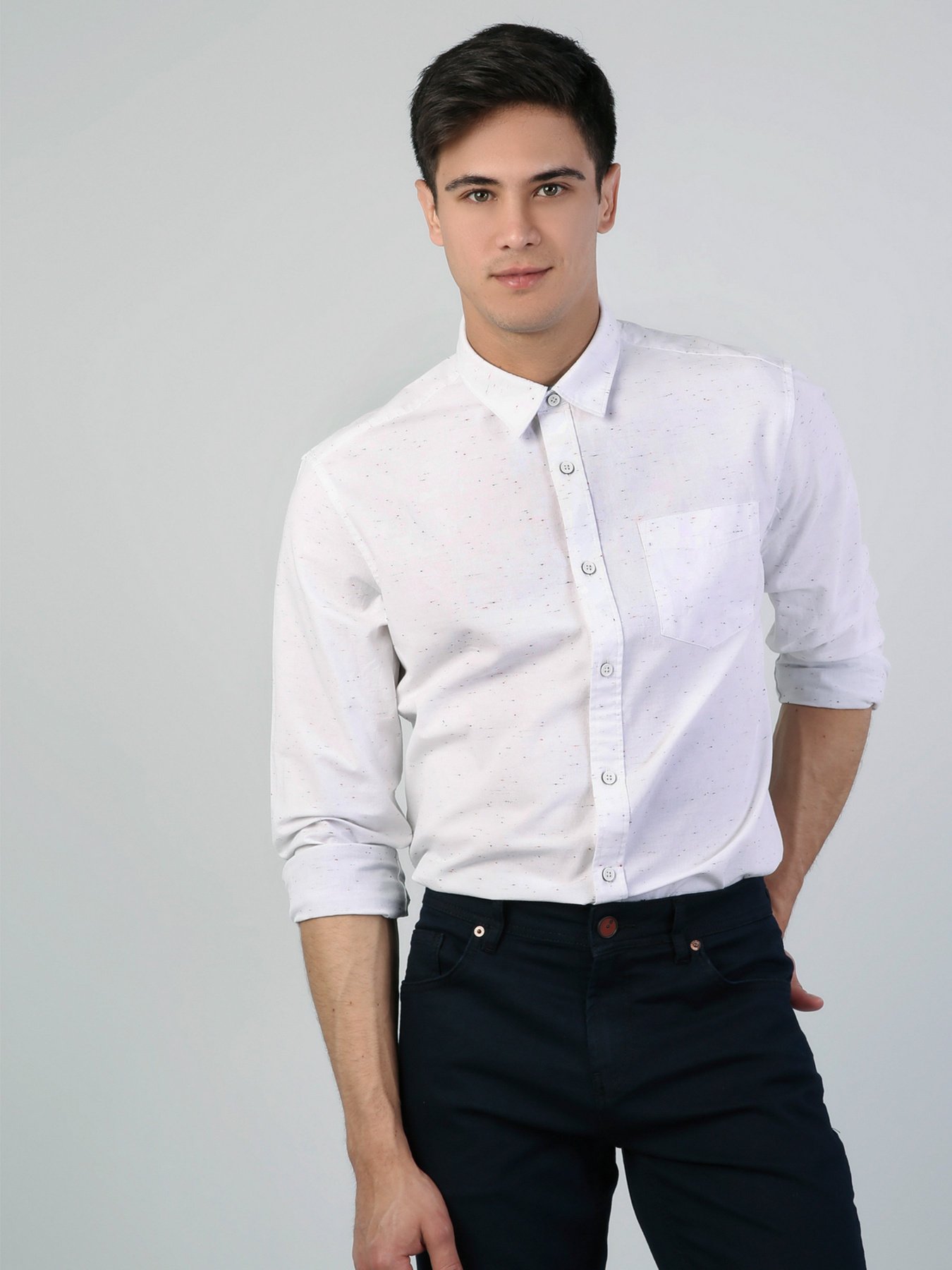 Рубашка повседневная Colin’s модель CL1043770WHT Рубашка повседневная Colin’s модель CL1043770WHT Фото