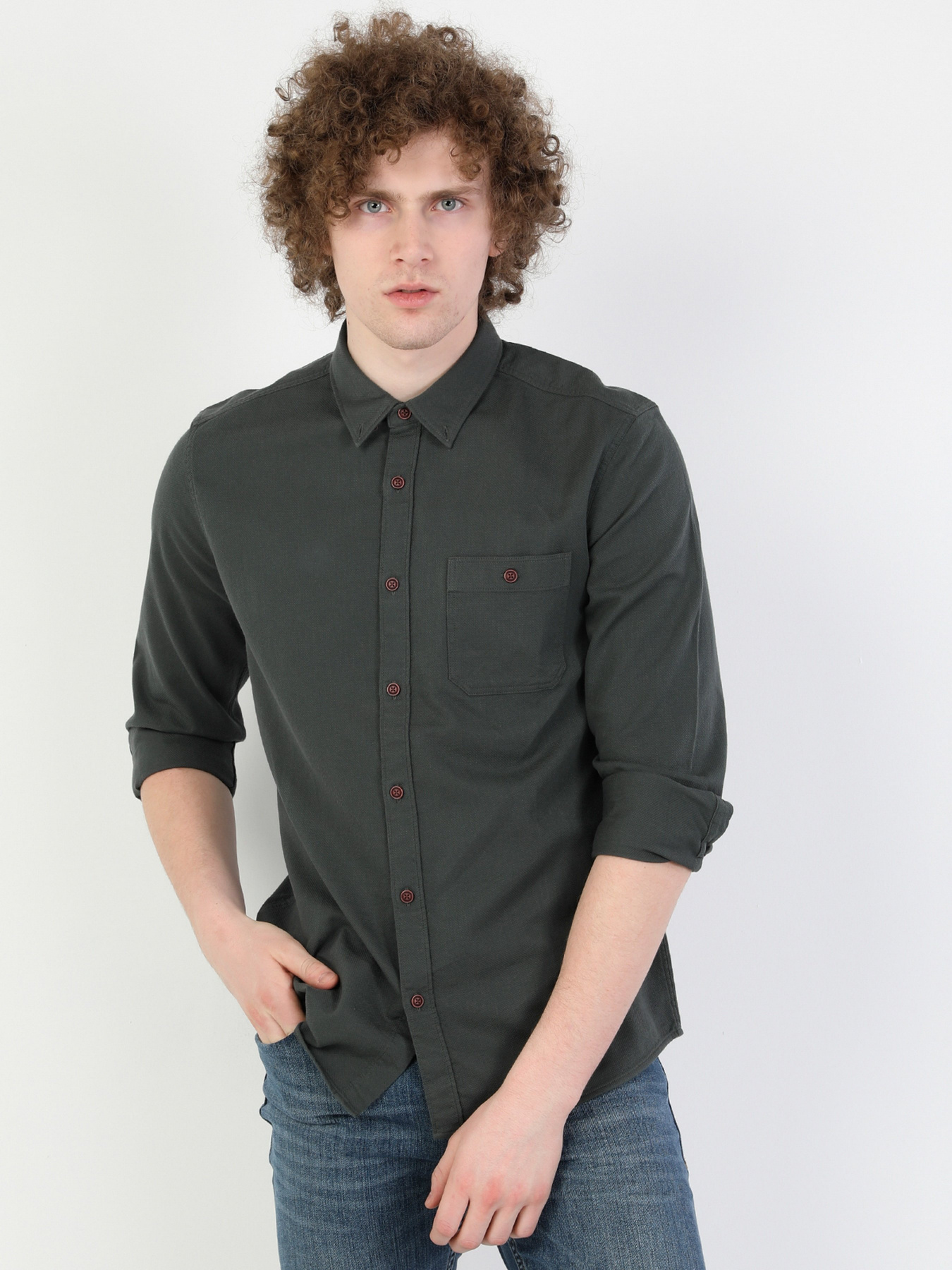 Рубашка повседневная Colin’s модель CL1044109KHA Фото