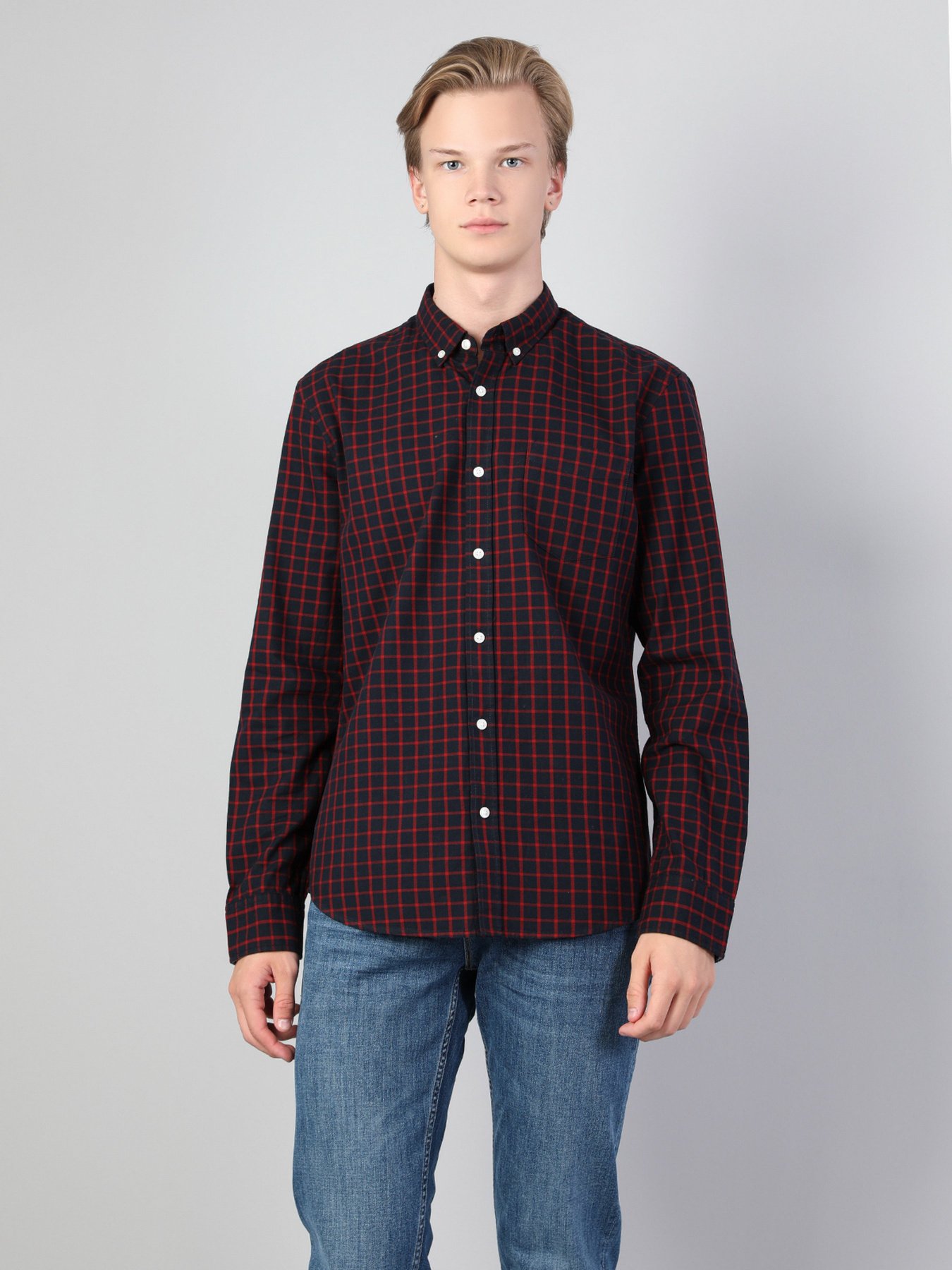 Рубашка повседневная Colin’s модель CL1044148NAV Рубашка повседневная Colin’s модель CL1044148NAV Фото