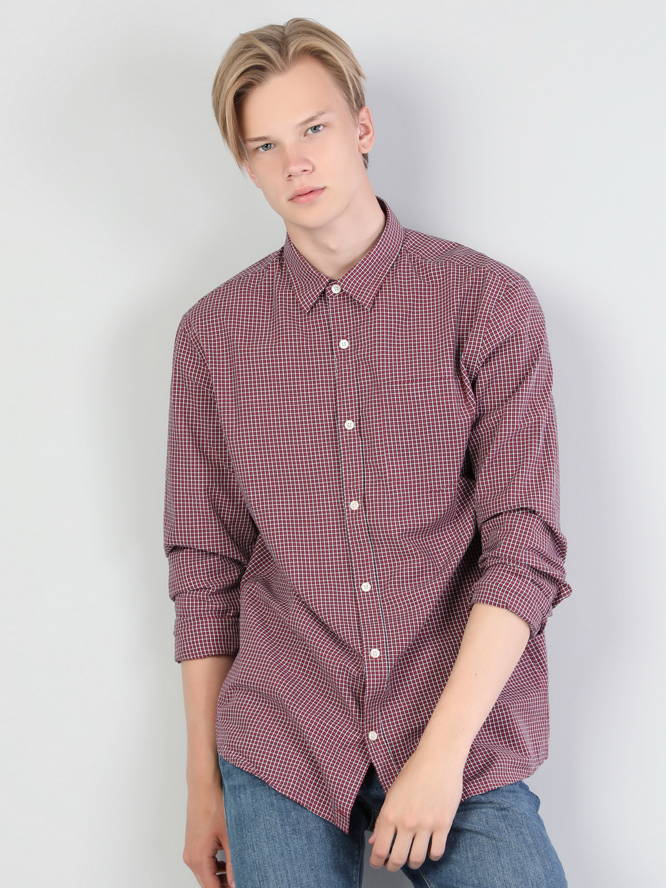 Рубашка повседневная Colin’s модель CL1044332RED Рубашка повседневная Colin’s модель CL1044332RED Фото