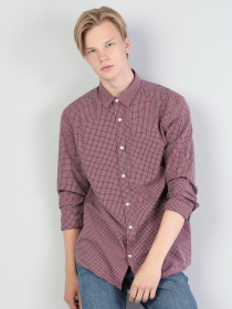 Рубашка повседневная Colin’s модель CL1044332RED Рубашка повседневная Colin’s модель CL1044332RED Фото