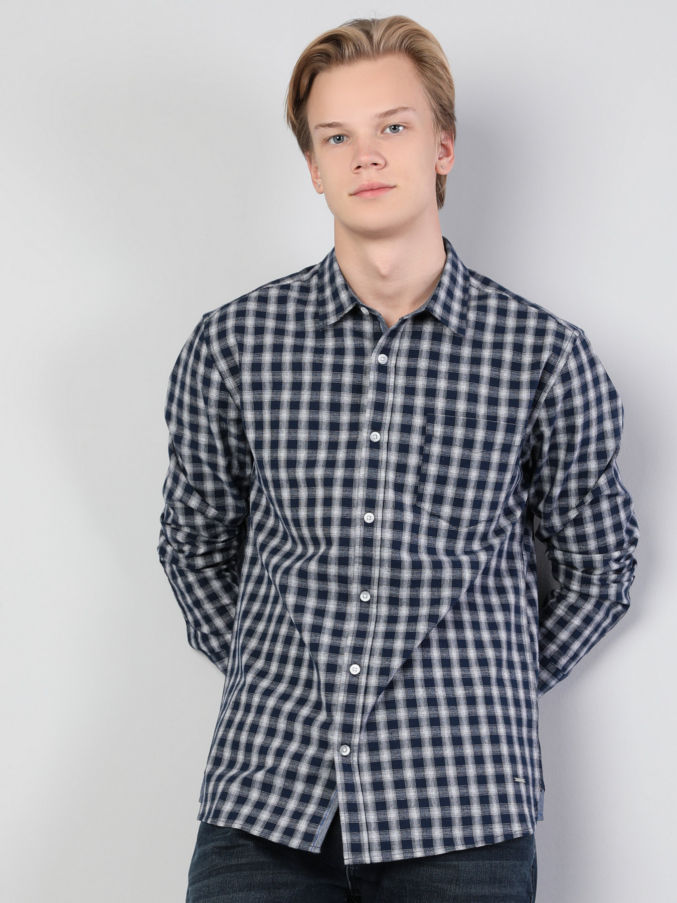 Рубашка повседневная Colin’s модель CL1044339NAV Фото