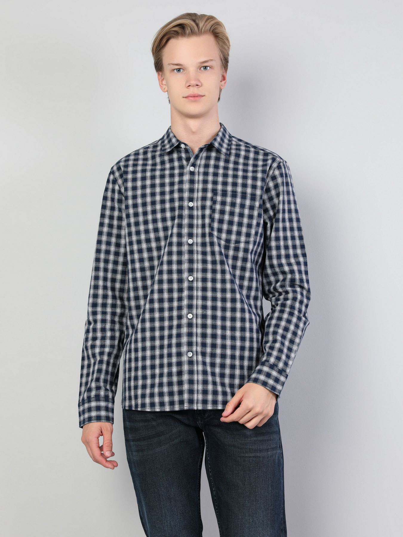 Рубашка повседневная Colin’s модель CL1044339NAV Фото