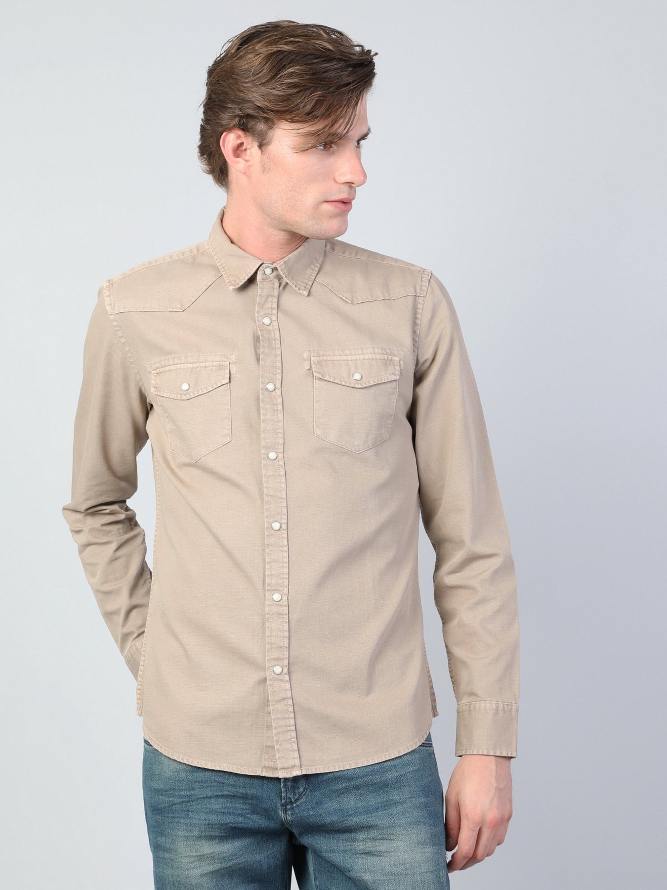 Сорочка Colin’s модель CL1044554BEI Фото