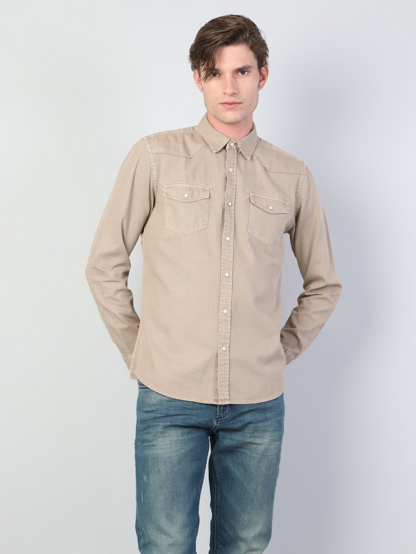 Сорочка Colin’s модель CL1044554BEI Фото