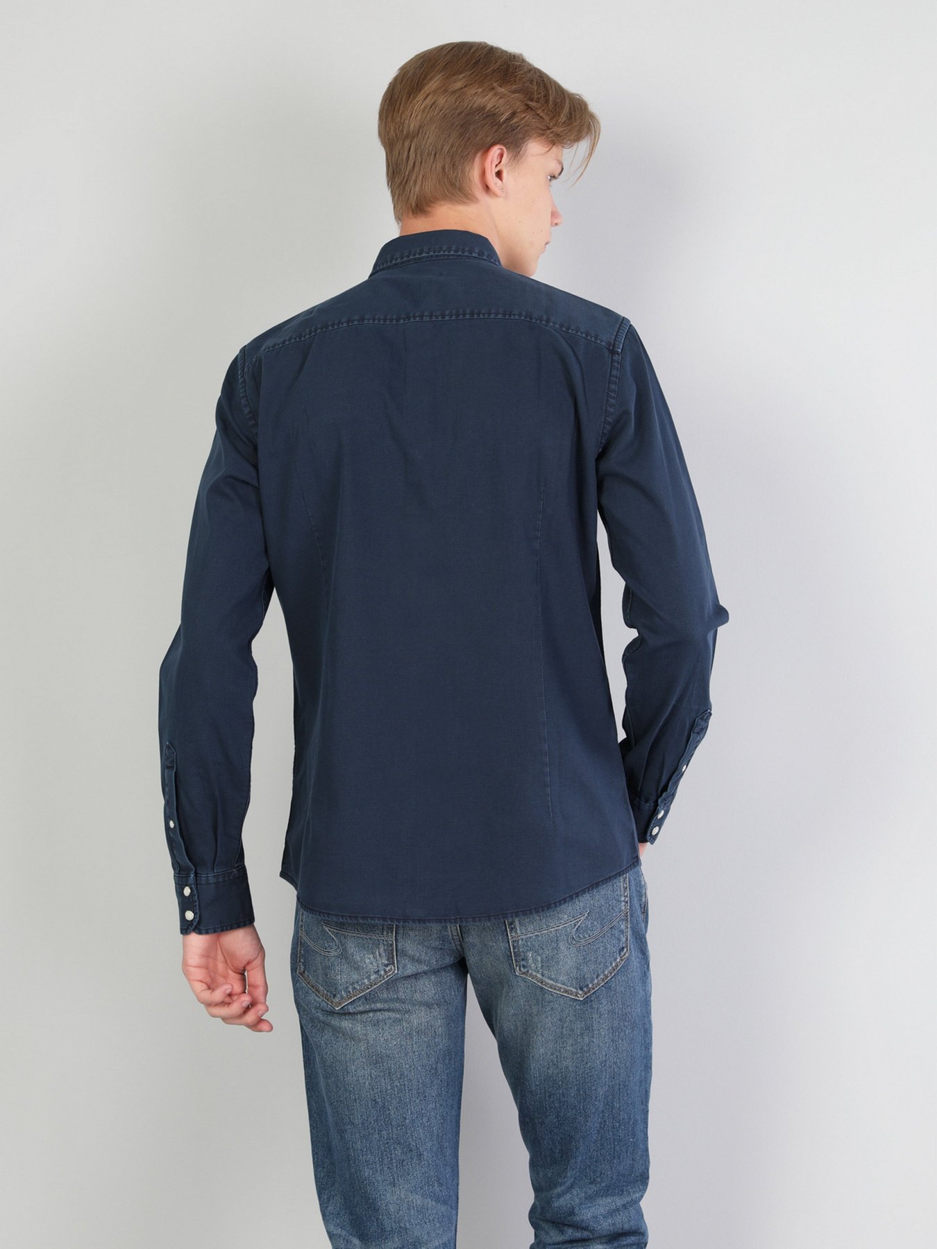 Рубашка повседневная Colin’s модель CL1044554NAV Рубашка повседневная Colin’s модель CL1044554NAV Фото