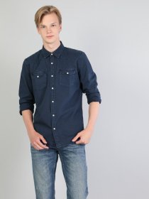 Рубашка повседневная Colin’s модель CL1044554NAV Рубашка повседневная Colin’s модель CL1044554NAV Фото