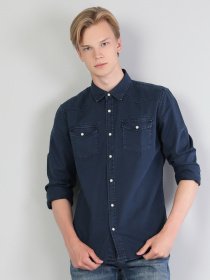 Рубашка повседневная Colin’s модель CL1044554NAV Рубашка повседневная Colin’s модель CL1044554NAV Фото