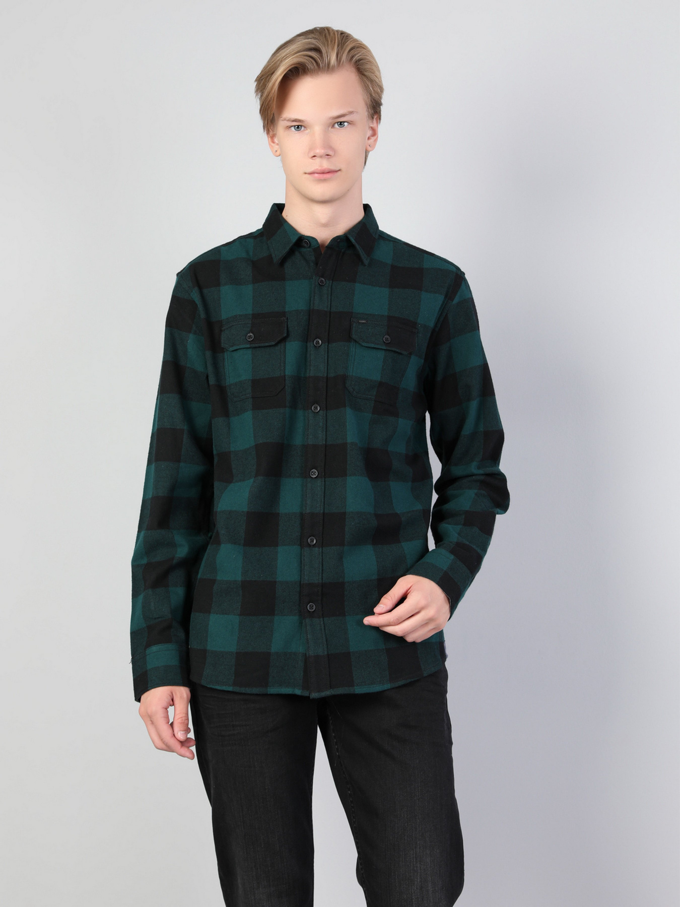 Рубашка повседневная Colin’s модель CL1045319GRN Фото