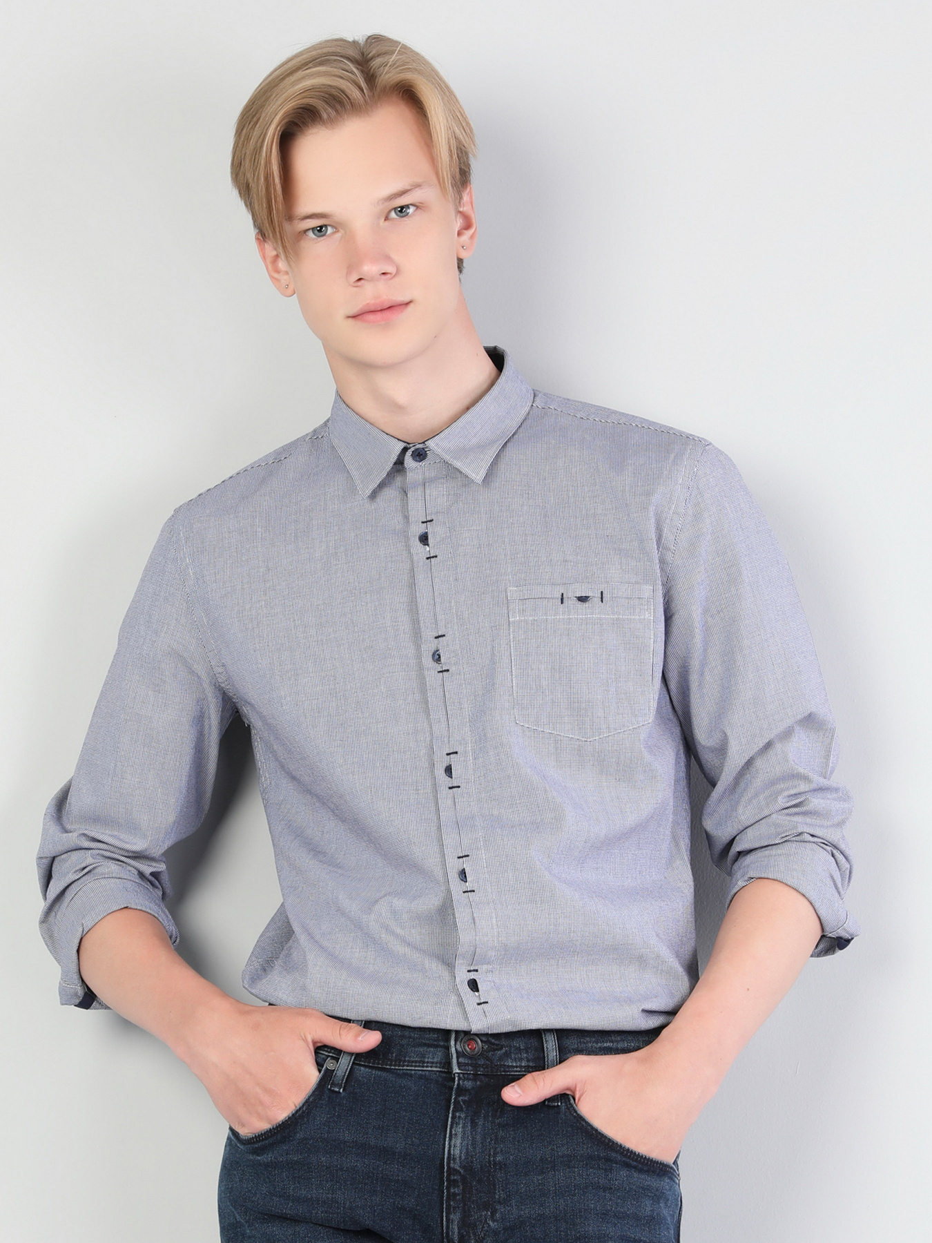 Рубашка повседневная Colin’s модель CL1046092NAV Фото