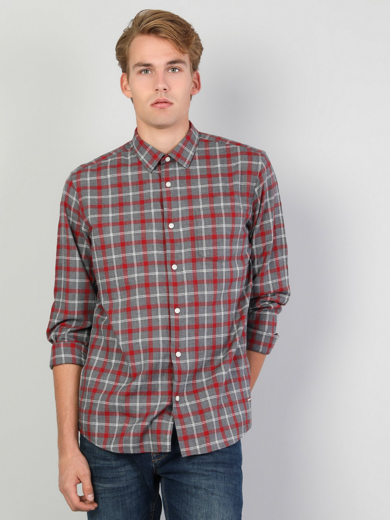 Рубашка повседневная Colin’s модель CL1046782GRA Рубашка повседневная Colin’s модель CL1046782GRA Фото