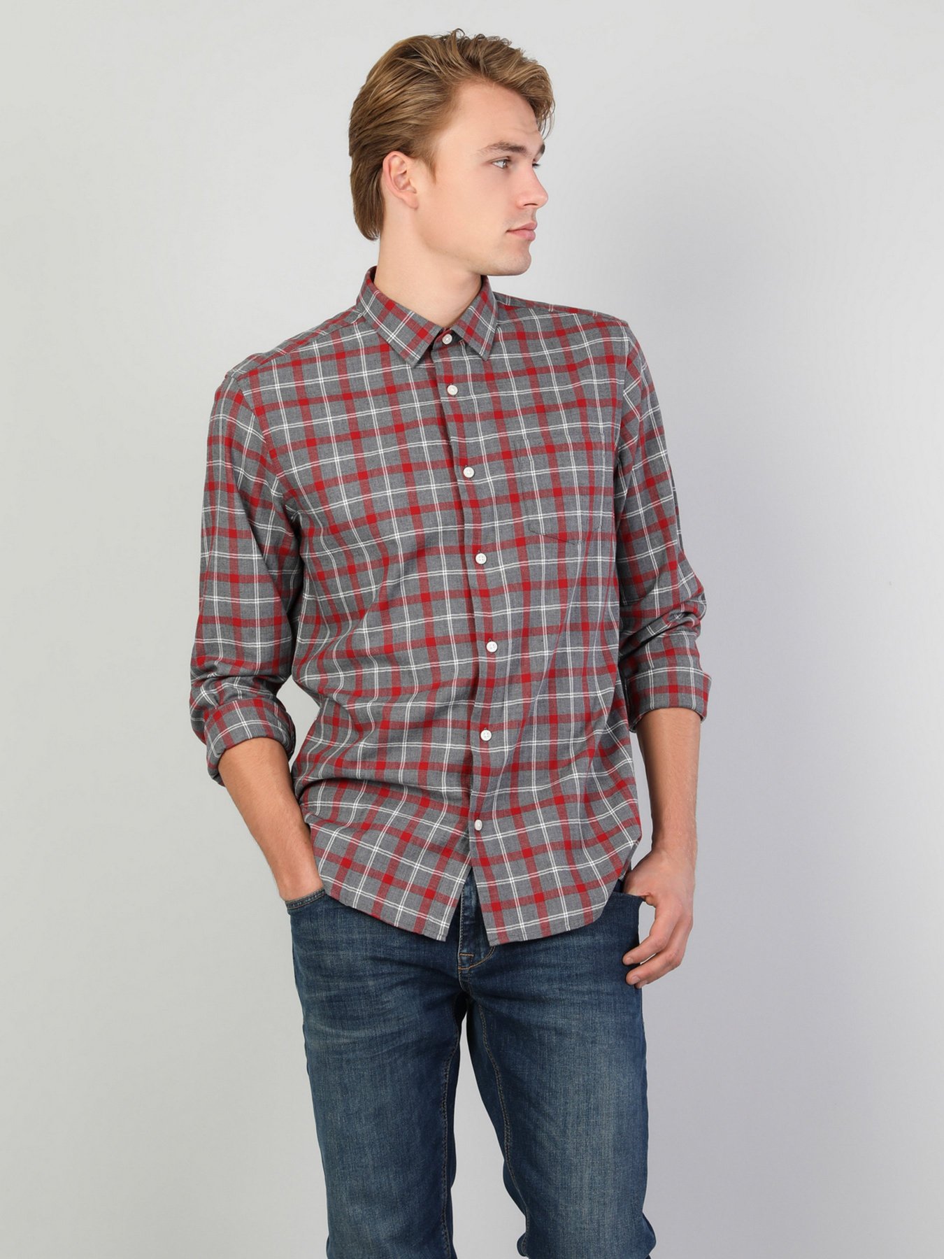 Рубашка повседневная Colin’s модель CL1046782GRA Рубашка повседневная Colin’s модель CL1046782GRA Фото