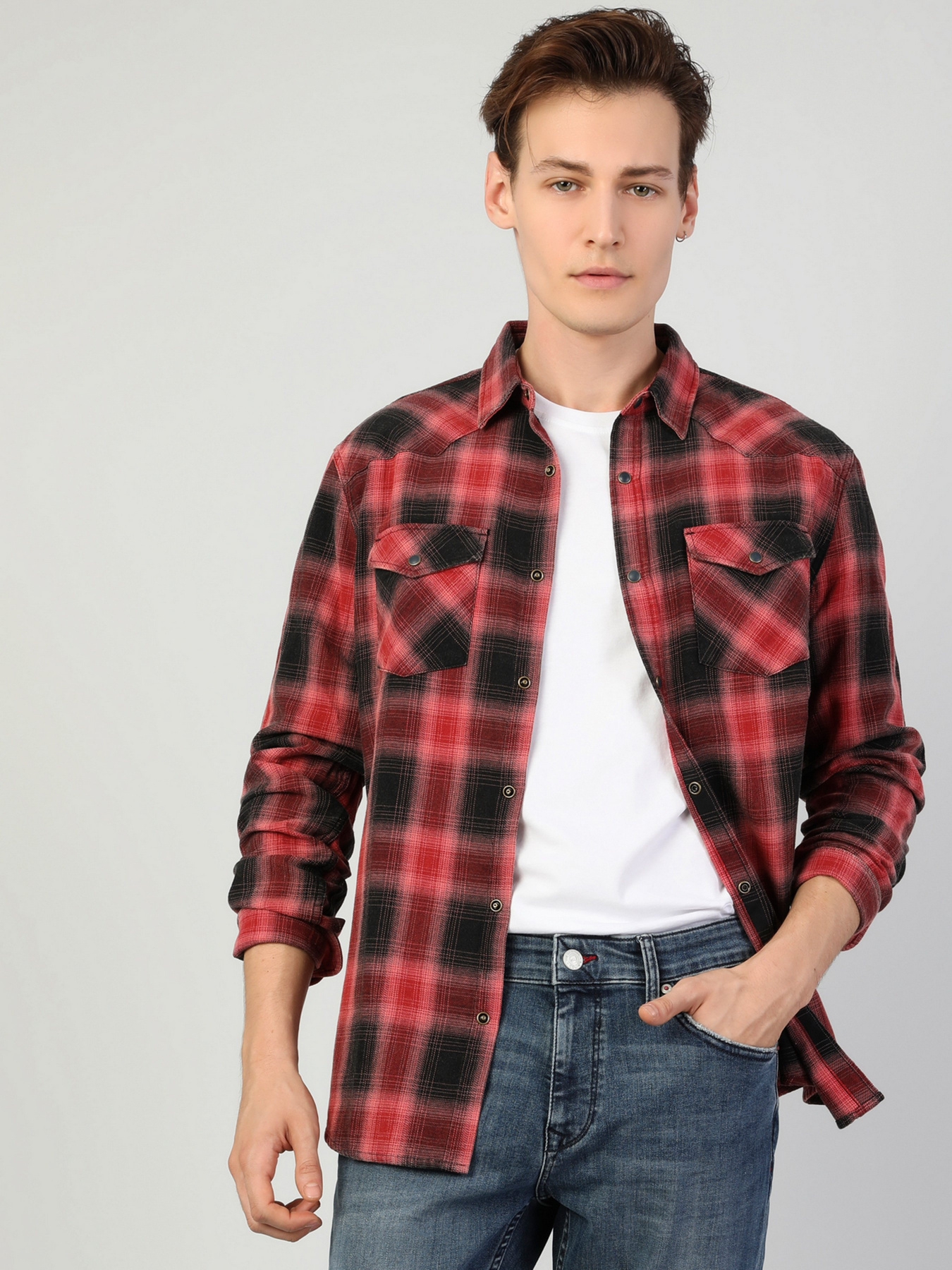 Рубашка повседневная Colin’s модель CL1047138RED Фото