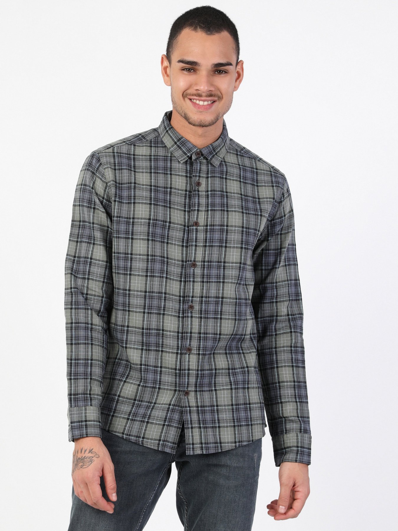 Рубашка повседневная Colin’s модель CL1047451KHA Рубашка повседневная Colin’s модель CL1047451KHA Фото