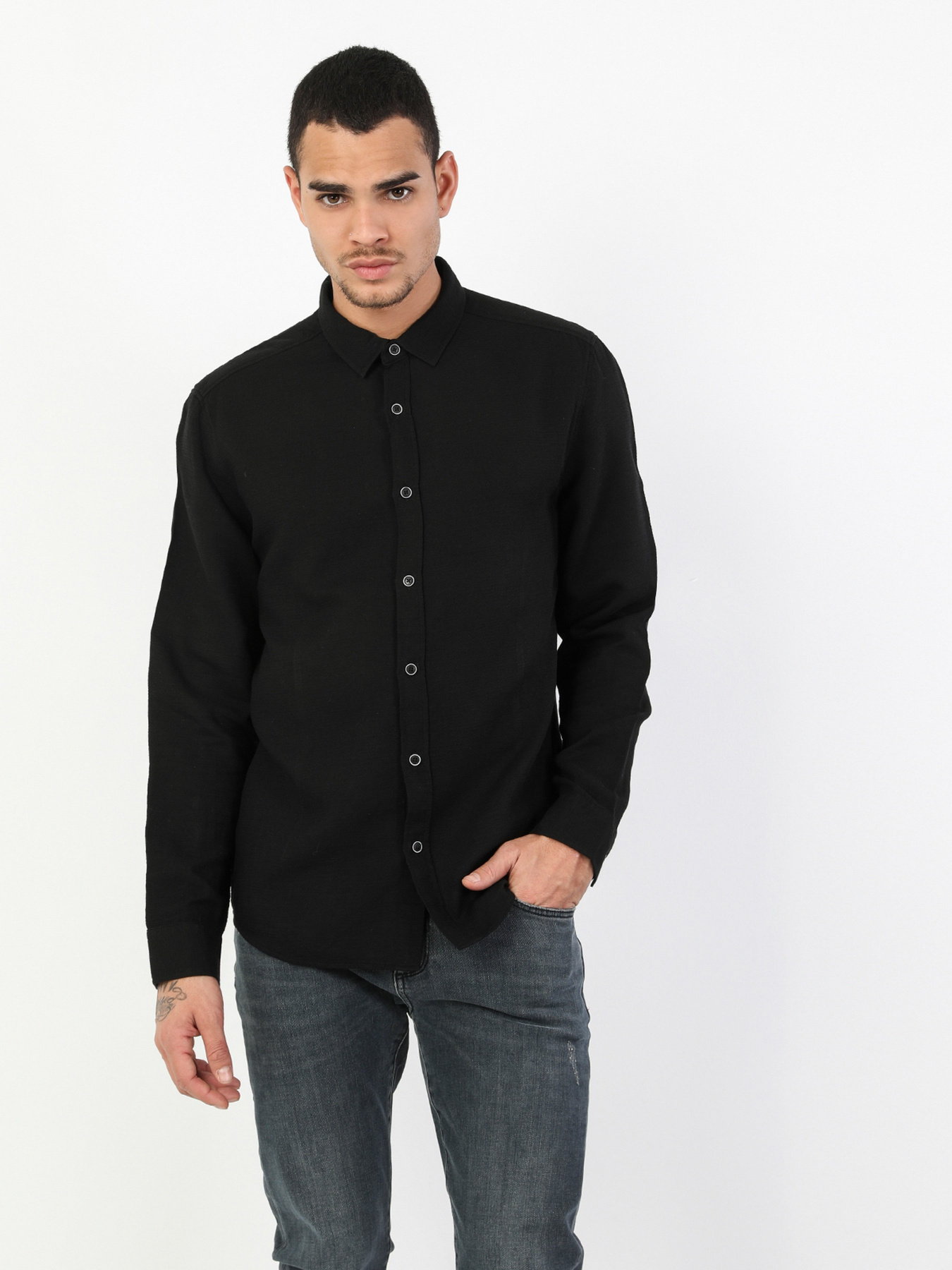 Сорочка Colin’s модель CL1048527BLK Фото