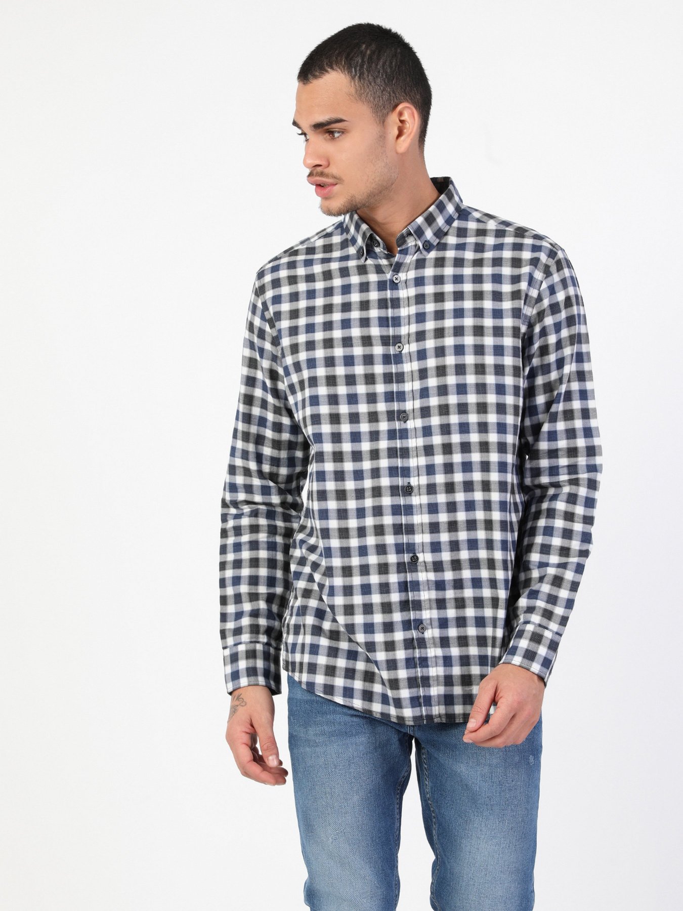 Рубашка повседневная Colin’s модель CL1048529NAV Рубашка повседневная Colin’s модель CL1048529NAV Фото