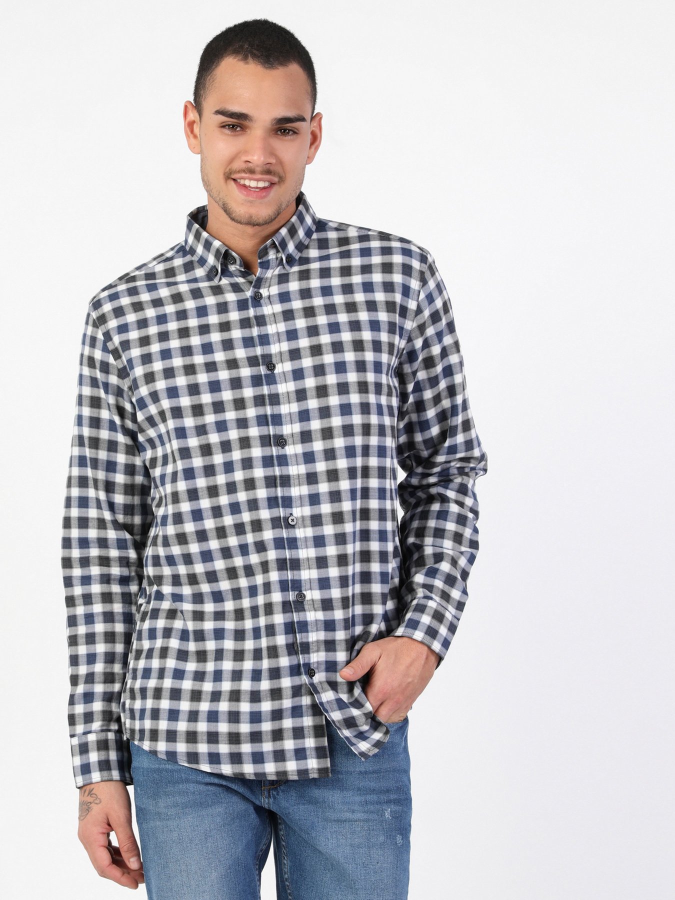 Рубашка повседневная Colin’s модель CL1048529NAV Рубашка повседневная Colin’s модель CL1048529NAV Фото