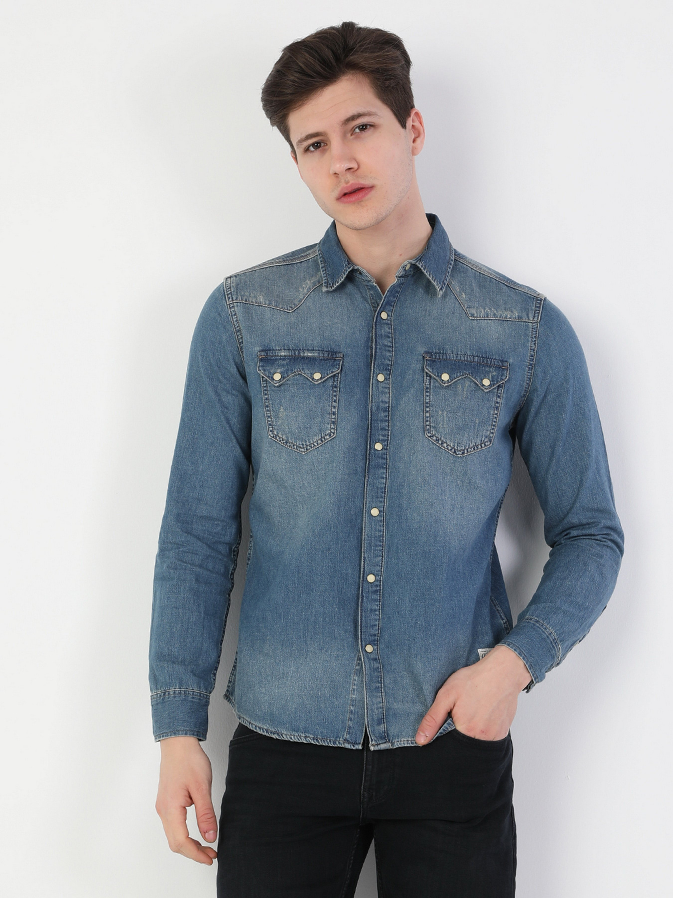 Рубашка повседневная Colin’s модель CL1048673DN07694 Фото