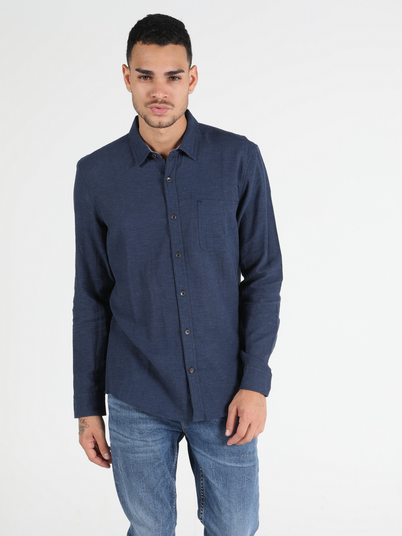 Рубашка повседневная Colin’s модель CL1049390NAV Рубашка повседневная Colin’s модель CL1049390NAV Фото