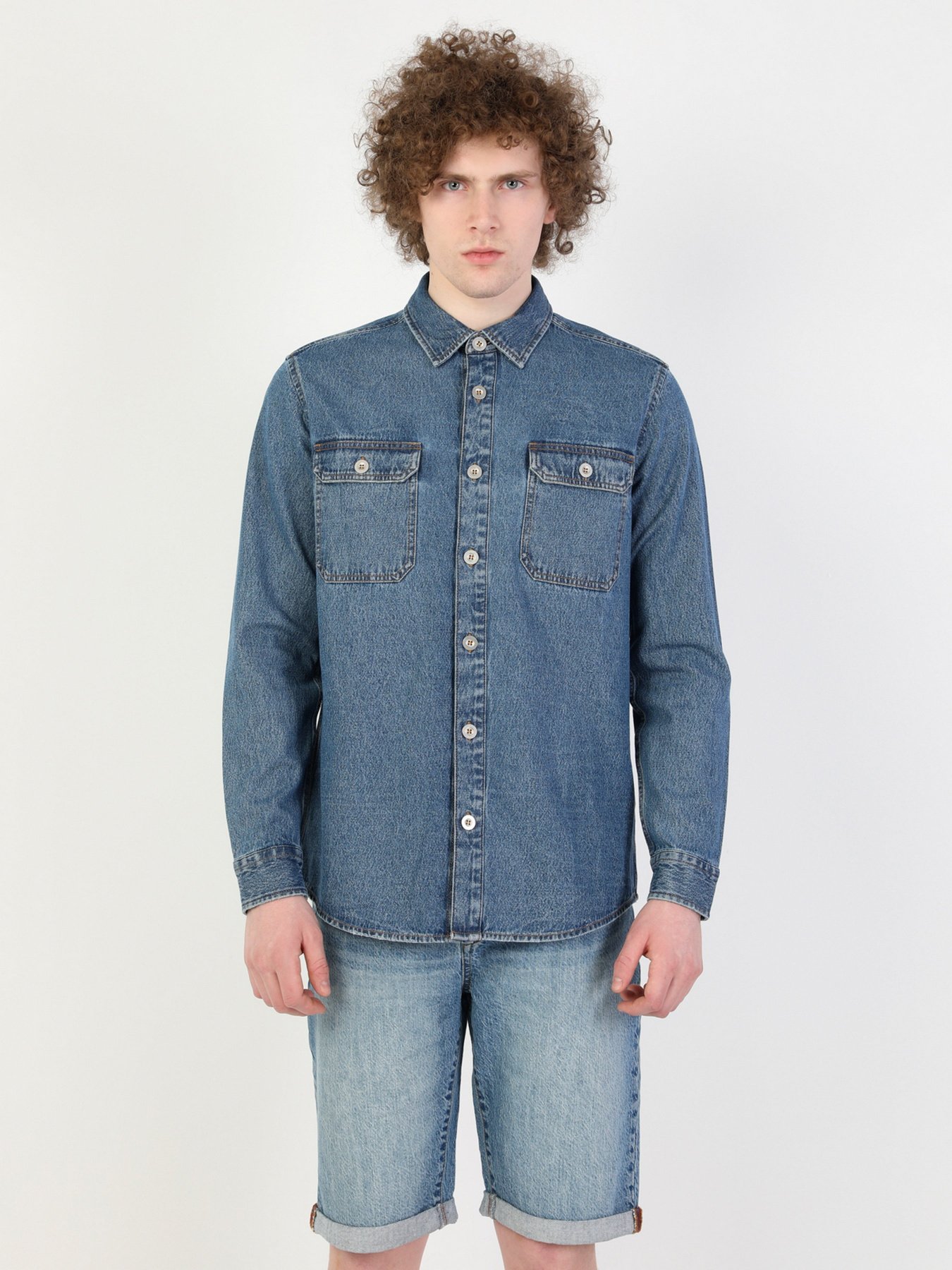 Рубашка повседневная Colin’s модель CL1049632DN40975 Рубашка повседневная Colin’s модель CL1049632DN40975 Фото