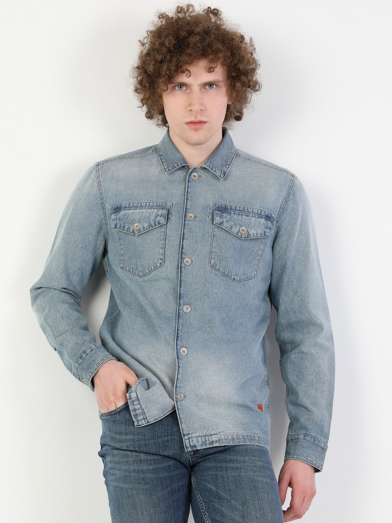 Рубашка повседневная Colin’s модель CL1049633DN40976 Рубашка повседневная Colin’s модель CL1049633DN40976 Фото