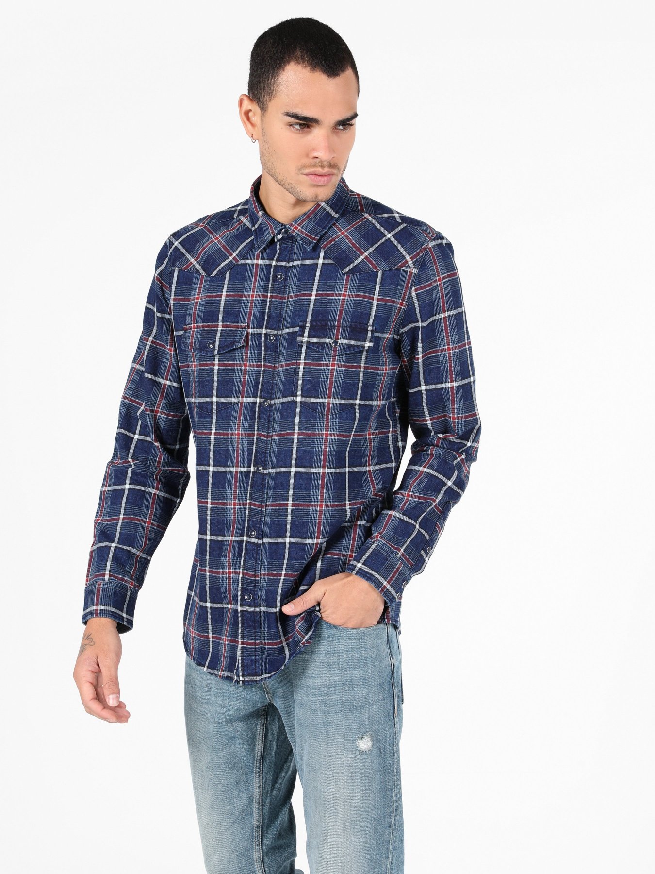 Рубашка повседневная Colin’s модель CL1049816INV Рубашка повседневная Colin’s модель CL1049816INV Фото