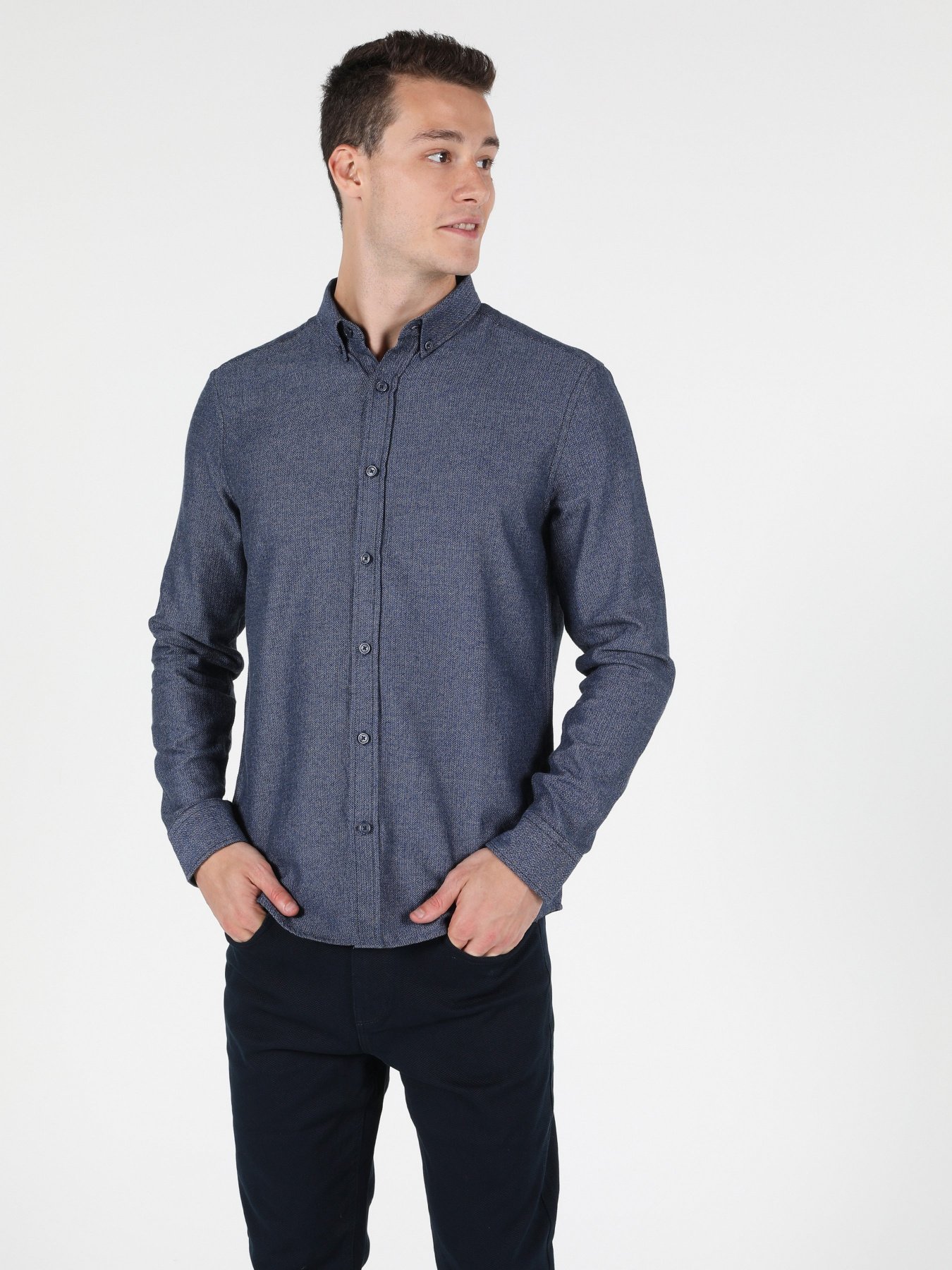 Рубашка повседневная Colin’s модель CL1050217NAV Рубашка повседневная Colin’s модель CL1050217NAV Фото