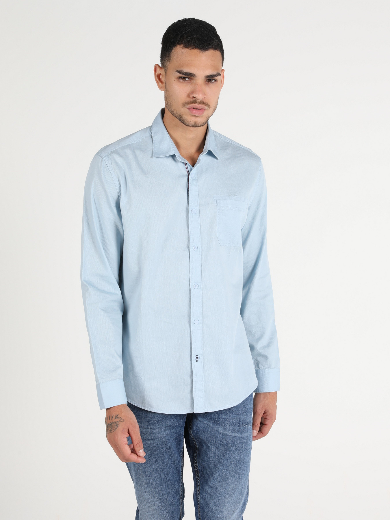 Рубашка повседневная Colin’s модель CL1050715LBL Рубашка повседневная Colin’s модель CL1050715LBL Фото