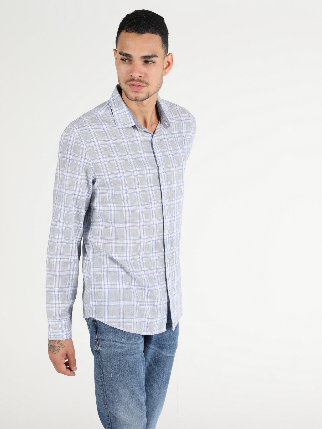 Рубашка повседневная Colin’s модель CL1050717GRA Рубашка повседневная Colin’s модель CL1050717GRA Фото