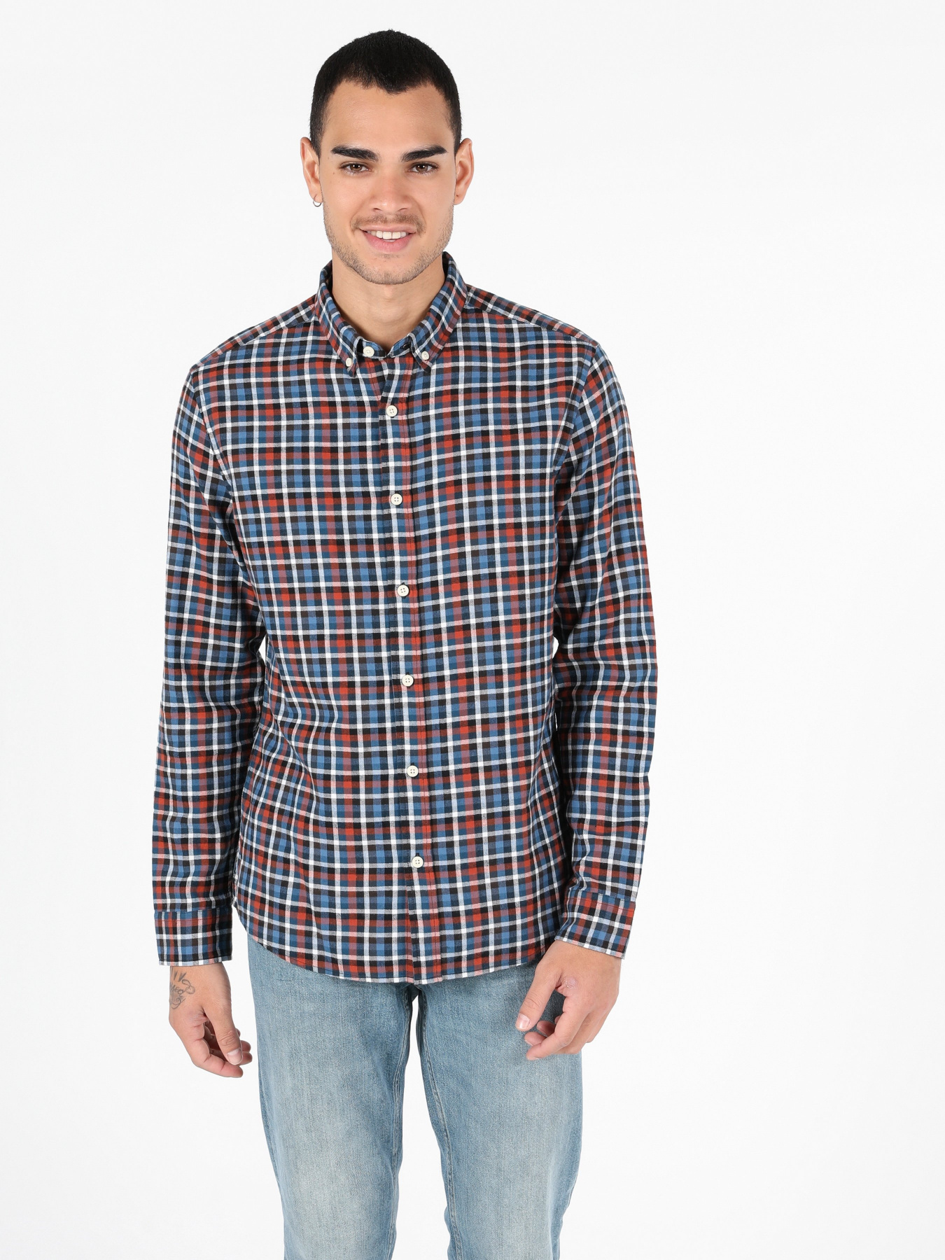 Рубашка повседневная Colin’s модель CL1051386NAV Рубашка повседневная Colin’s модель CL1051386NAV Фото