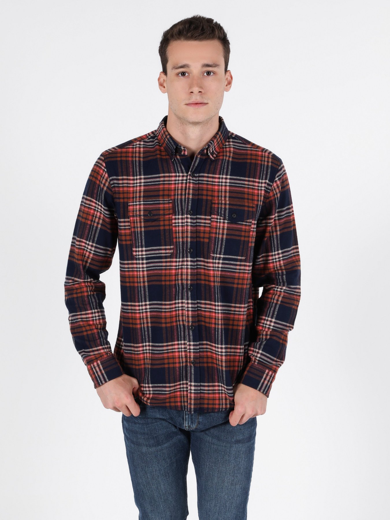 Рубашка повседневная Colin’s модель CL1051391NAV Рубашка повседневная Colin’s модель CL1051391NAV Фото