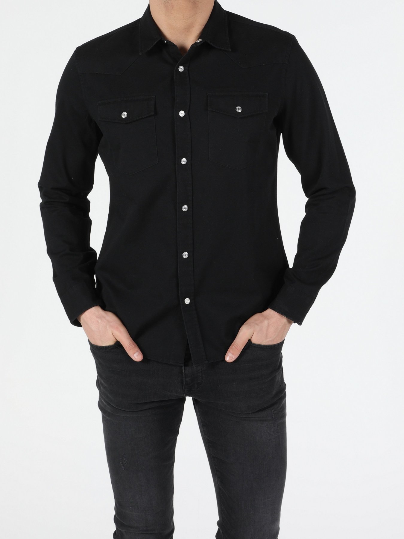 Рубашка повседневная Colin’s модель CL1051779BLK Рубашка повседневная Colin’s модель CL1051779BLK Фото