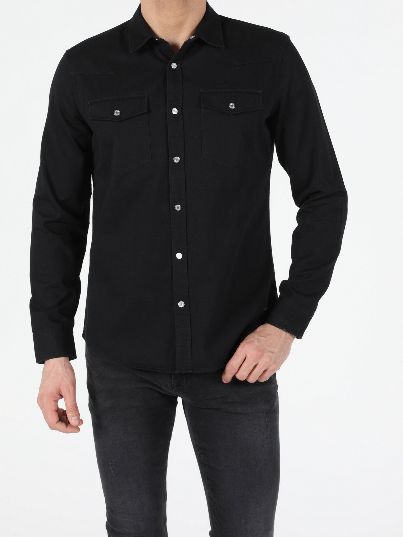 Рубашка повседневная Colin’s модель CL1051779BLK Рубашка повседневная Colin’s модель CL1051779BLK Фото