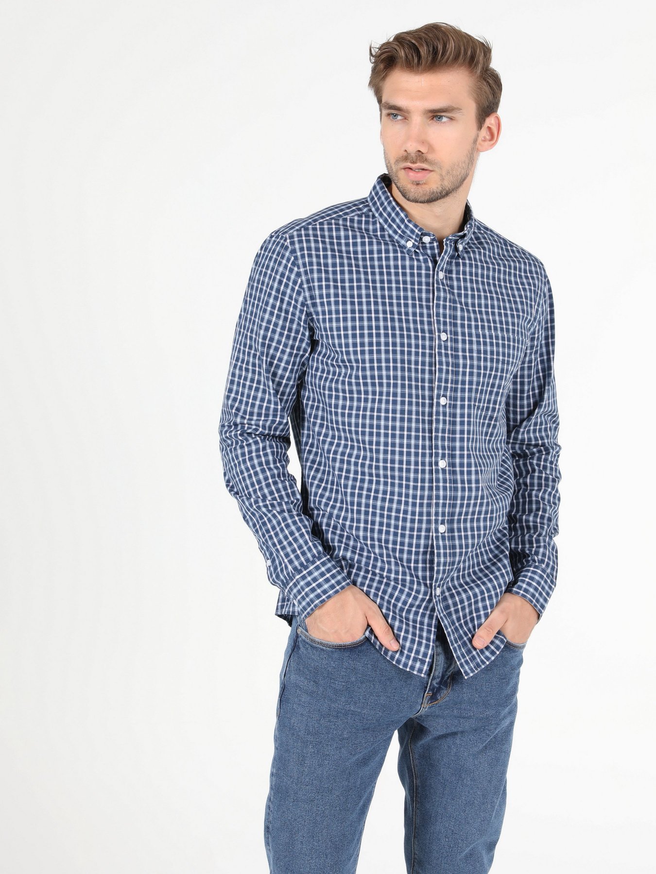 Рубашка повседневная Colin’s модель CL1052200BLE Рубашка повседневная Colin’s модель CL1052200BLE Фото