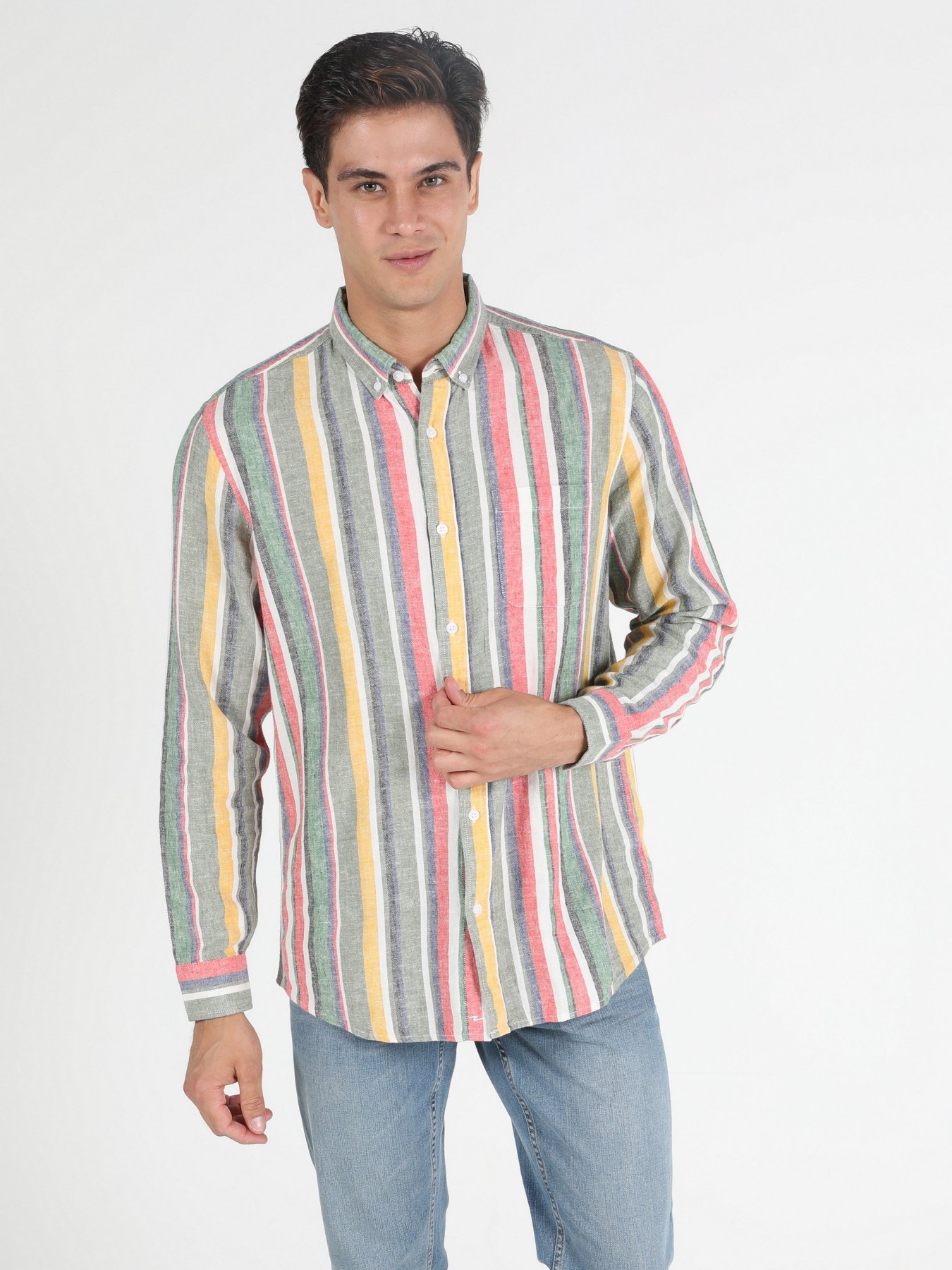 Рубашка повседневная Colin’s модель CL1052202GRN Рубашка повседневная Colin’s модель CL1052202GRN Фото