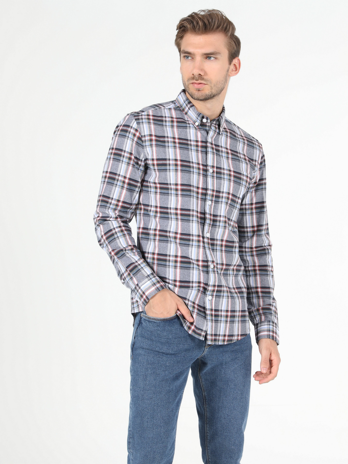 Рубашка повседневная Colin’s модель CL1052205NAV Рубашка повседневная Colin’s модель CL1052205NAV Фото