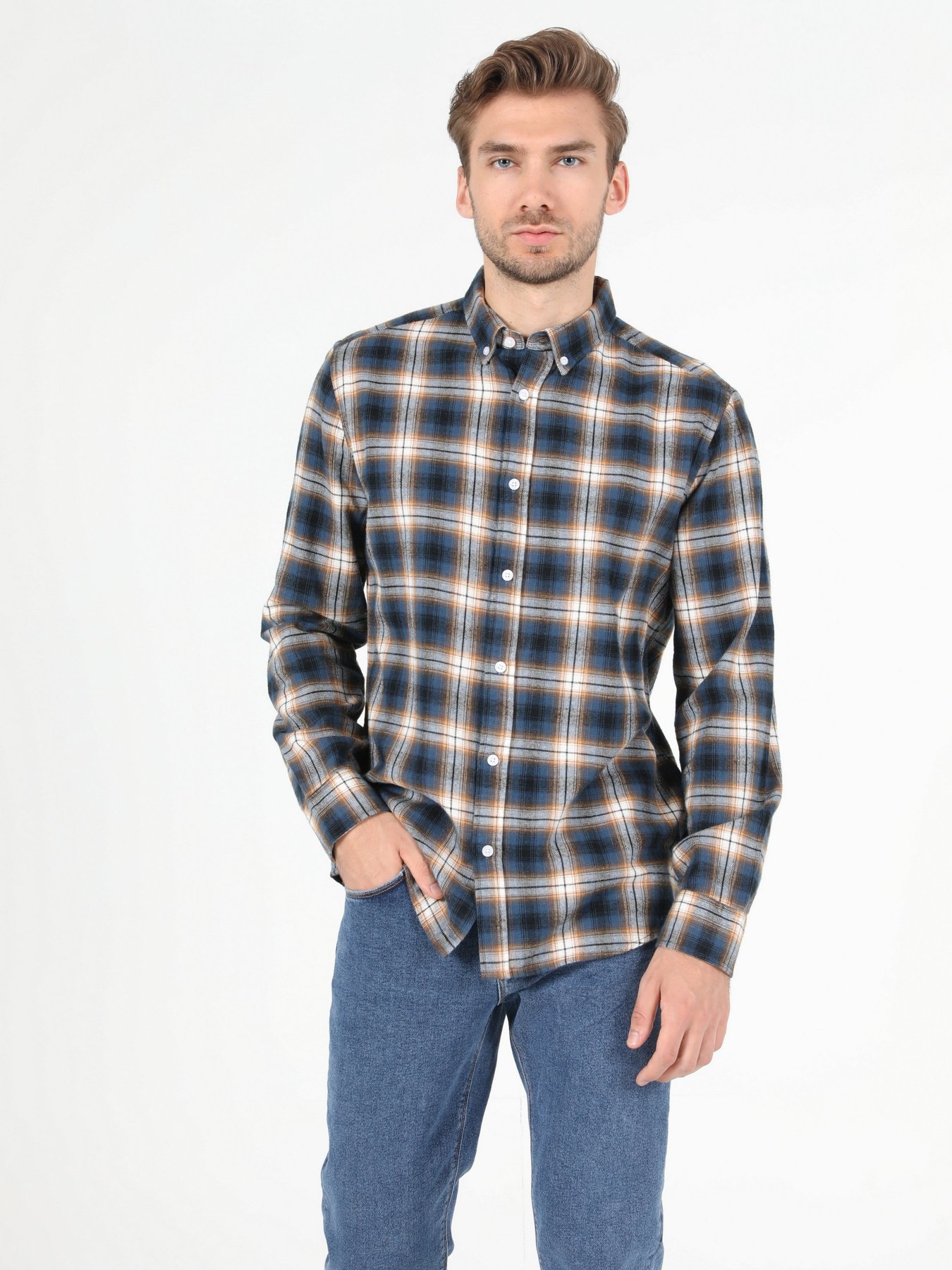 Рубашка повседневная Colin’s модель CL1052221NAV Рубашка повседневная Colin’s модель CL1052221NAV Фото