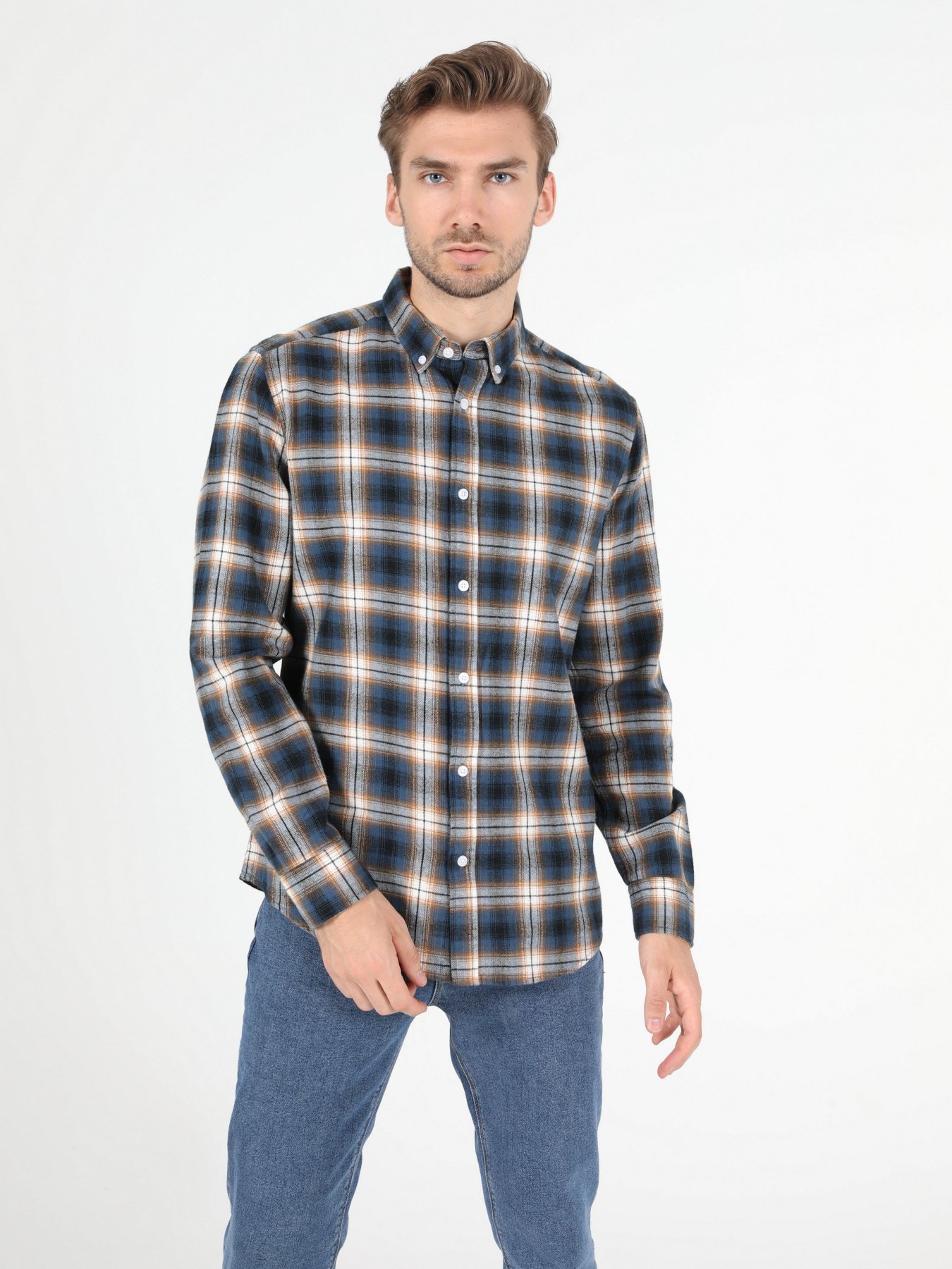 Рубашка повседневная Colin’s модель CL1052221NAV Рубашка повседневная Colin’s модель CL1052221NAV Фото