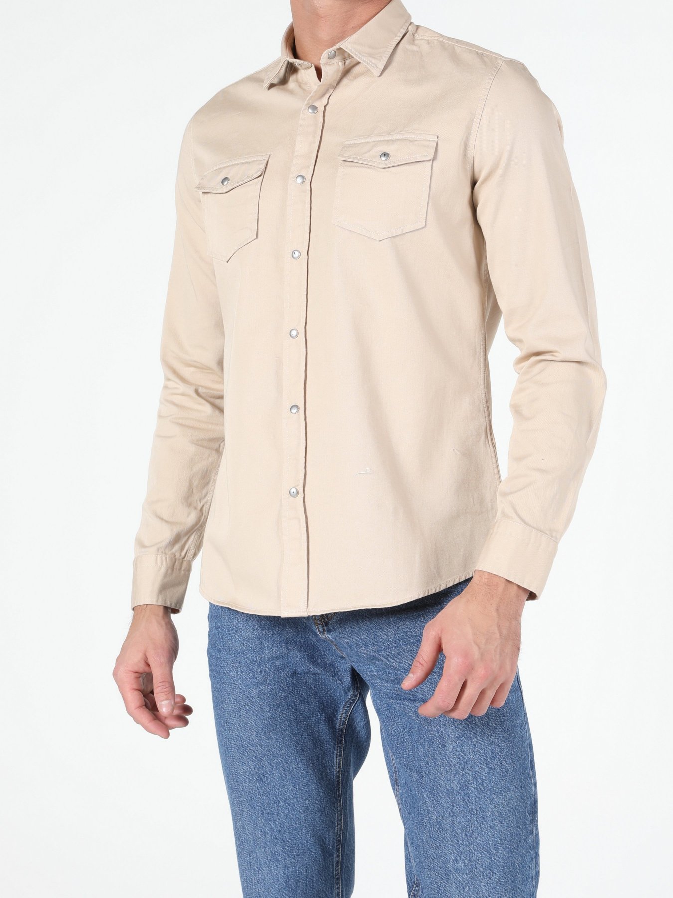 Рубашка повседневная Colin’s модель CL1052341BEI Фото