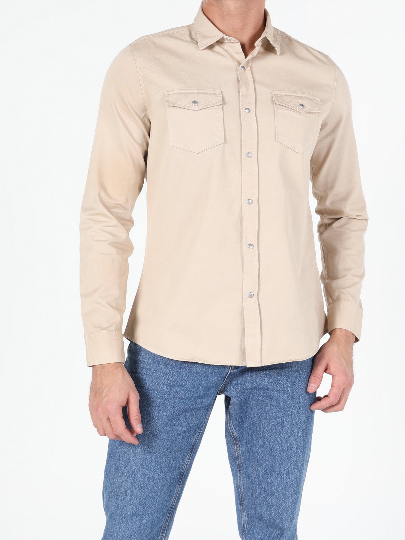 Рубашка повседневная Colin’s модель CL1052341BEI Фото